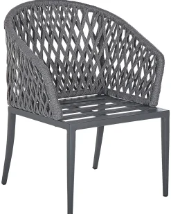 Sæt med 2 stole med puder LIPARI Metal Grå