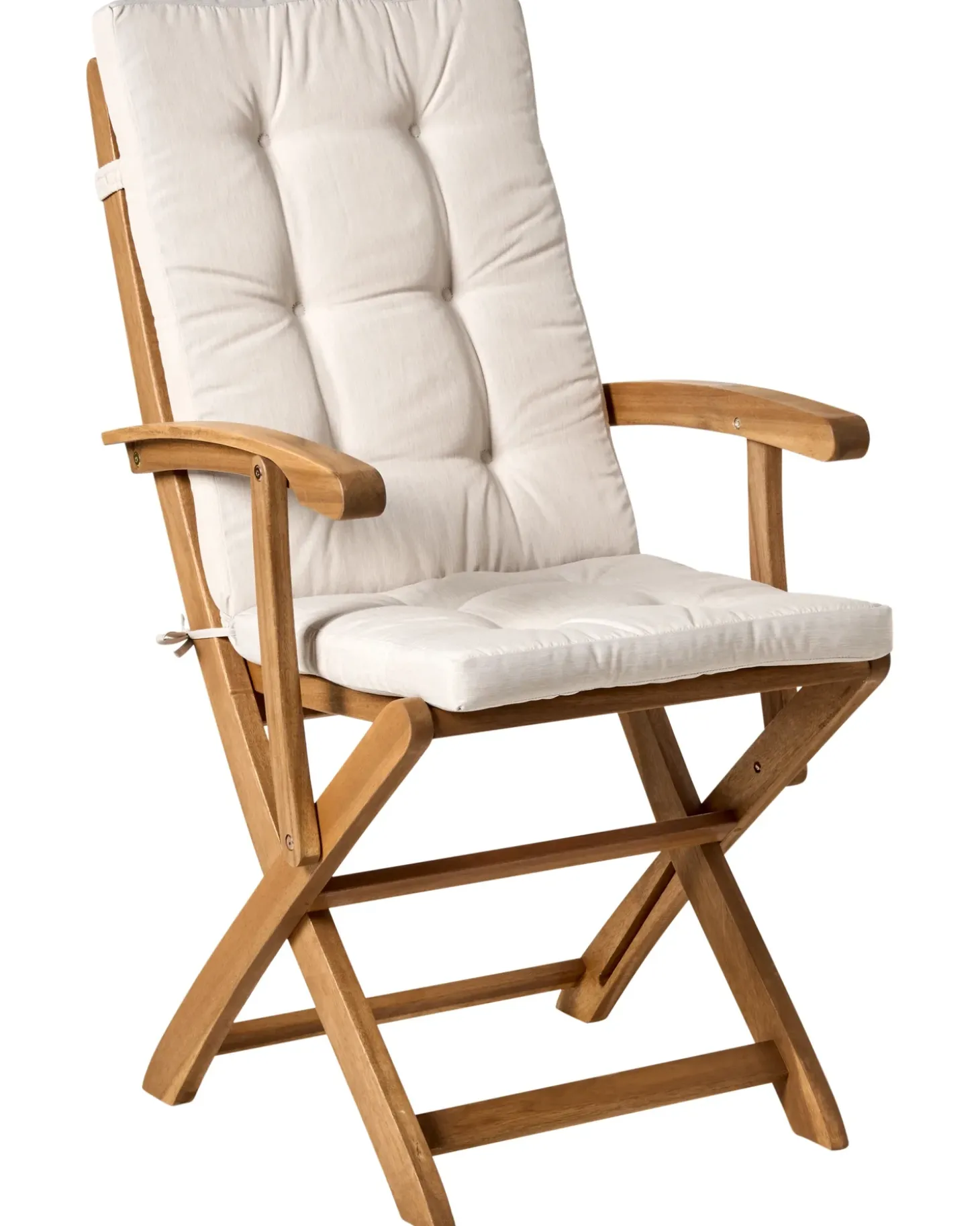 Sæt med 2 stole med puder MAUI PREMIUM Akacietræ Lys Beige