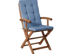 Sæt med 8 stole med puder MAUI PREMIUM Akacietræ Blå