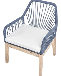 Sæt med 2 stole med puder OLBIA Navy Blå