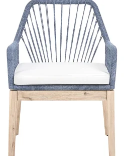 Sæt med 2 stole med puder OLBIA Navy Blå