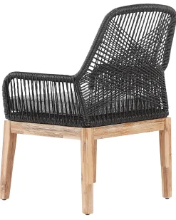 Sæt med 2 stole med puder OLBIA Syntetisk materiale Sort