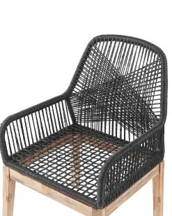 Sæt med 2 stole med puder OLBIA Syntetisk materiale Sort
