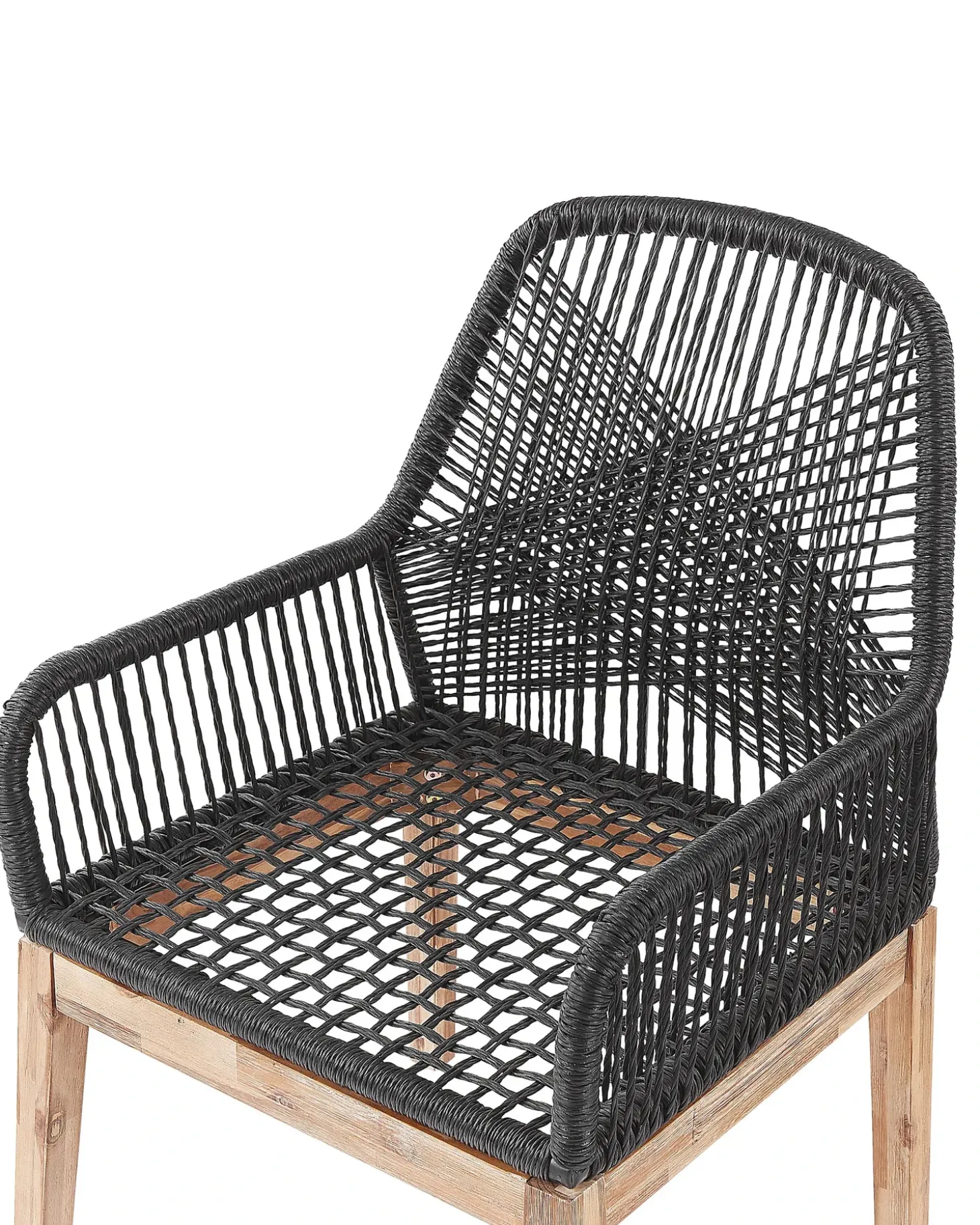 Sæt med 2 stole med puder OLBIA Syntetisk materiale Sort