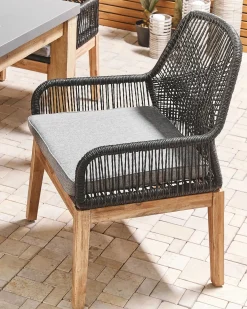 Sæt med 2 stole med puder OLBIA Syntetisk materiale Sort