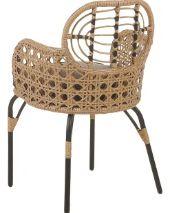 Sæt med 2 stole med puder PRATELLO PE-rattan Naturlig