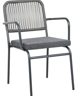 Sæt med 8 stole med puder TACENO Metal Grå