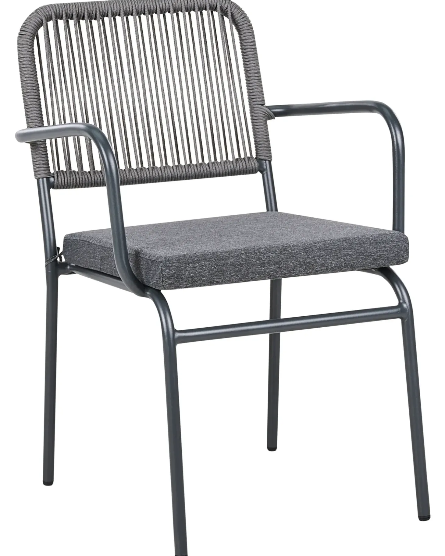 Sæt med 4 stole med puder TACENO Metal Grå