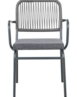 Sæt med 4 stole med puder TACENO Metal Grå