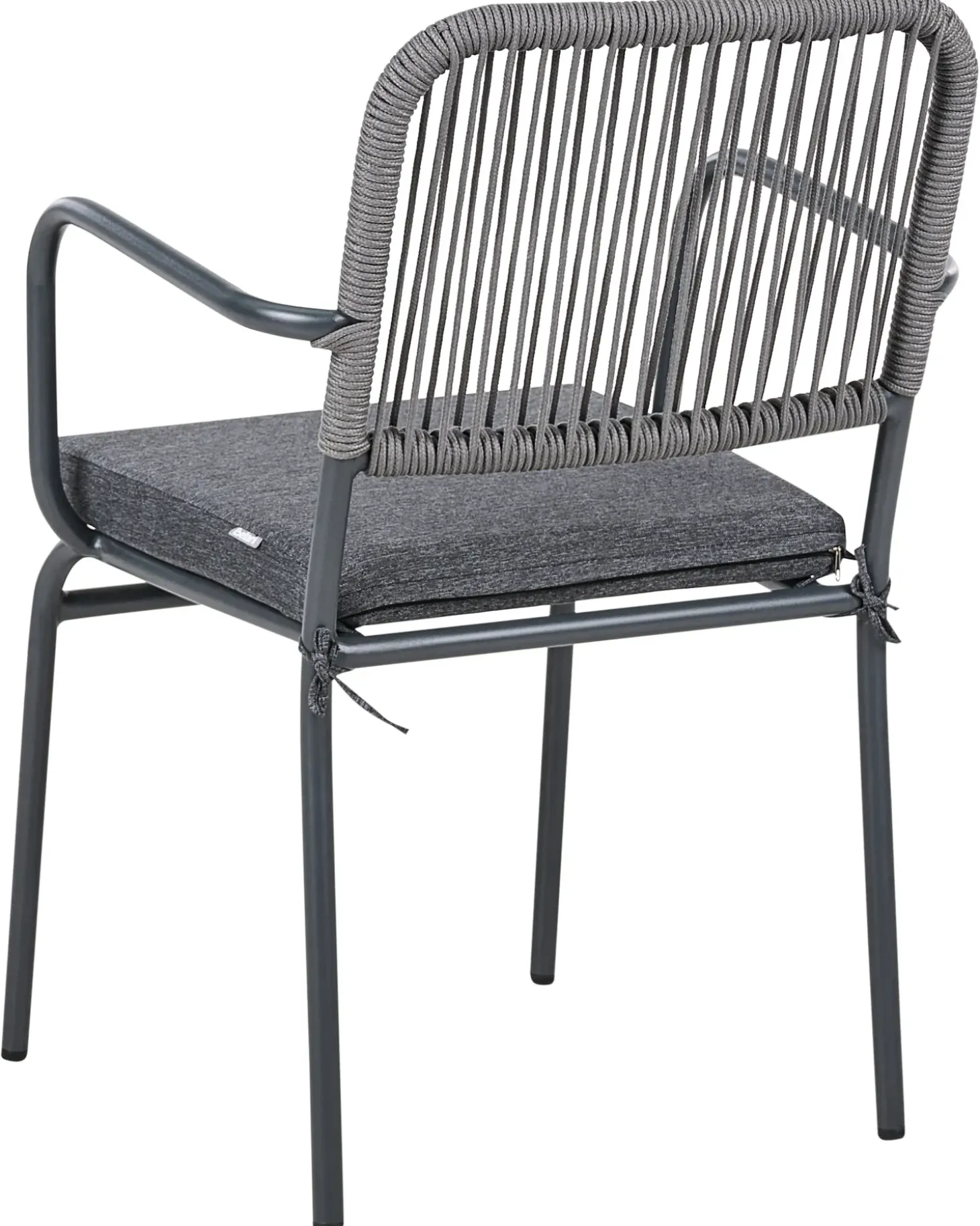 Sæt med 4 stole med puder TACENO Metal Grå