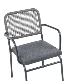 Sæt med 4 stole med puder TACENO Metal Grå