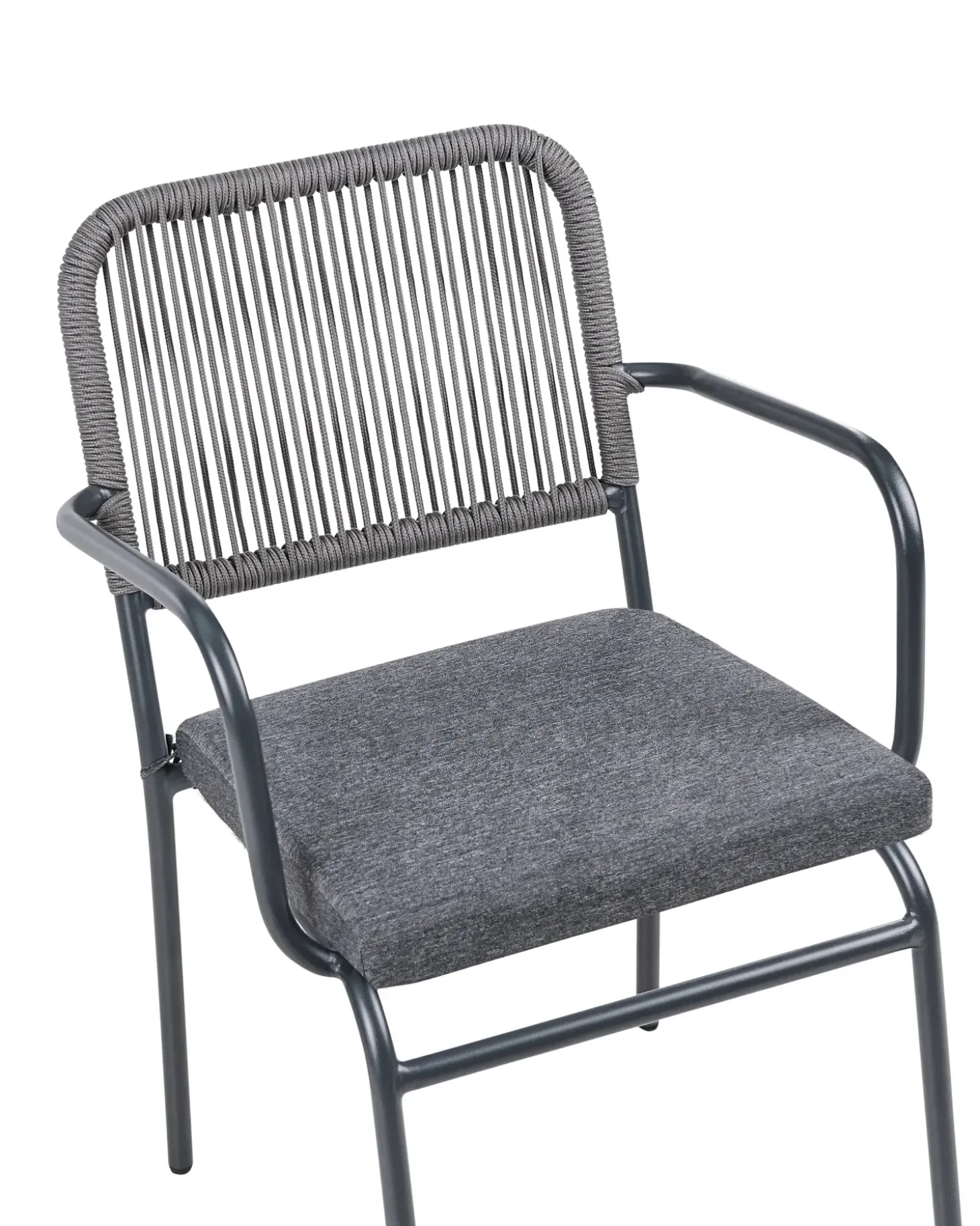 Sæt med 4 stole med puder TACENO Metal Grå