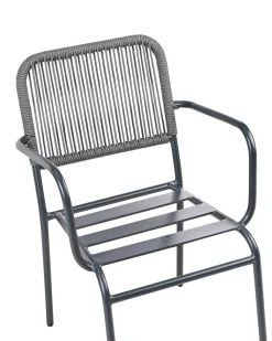 Sæt med 4 stole med puder TACENO Metal Grå