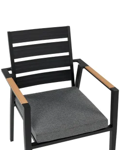 Sæt med 4 stole med puder TAVIANO Metal Sort