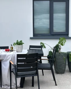 Sæt med 4 stole med puder TAVIANO Metal Sort