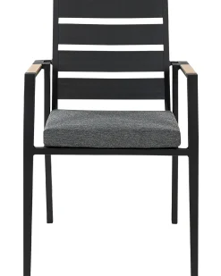 Sæt med 4 stole med puder TAVIANO Metal Sort