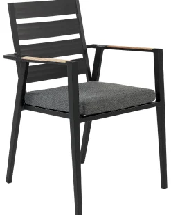 Sæt med 4 stole med puder TAVIANO Metal Sort