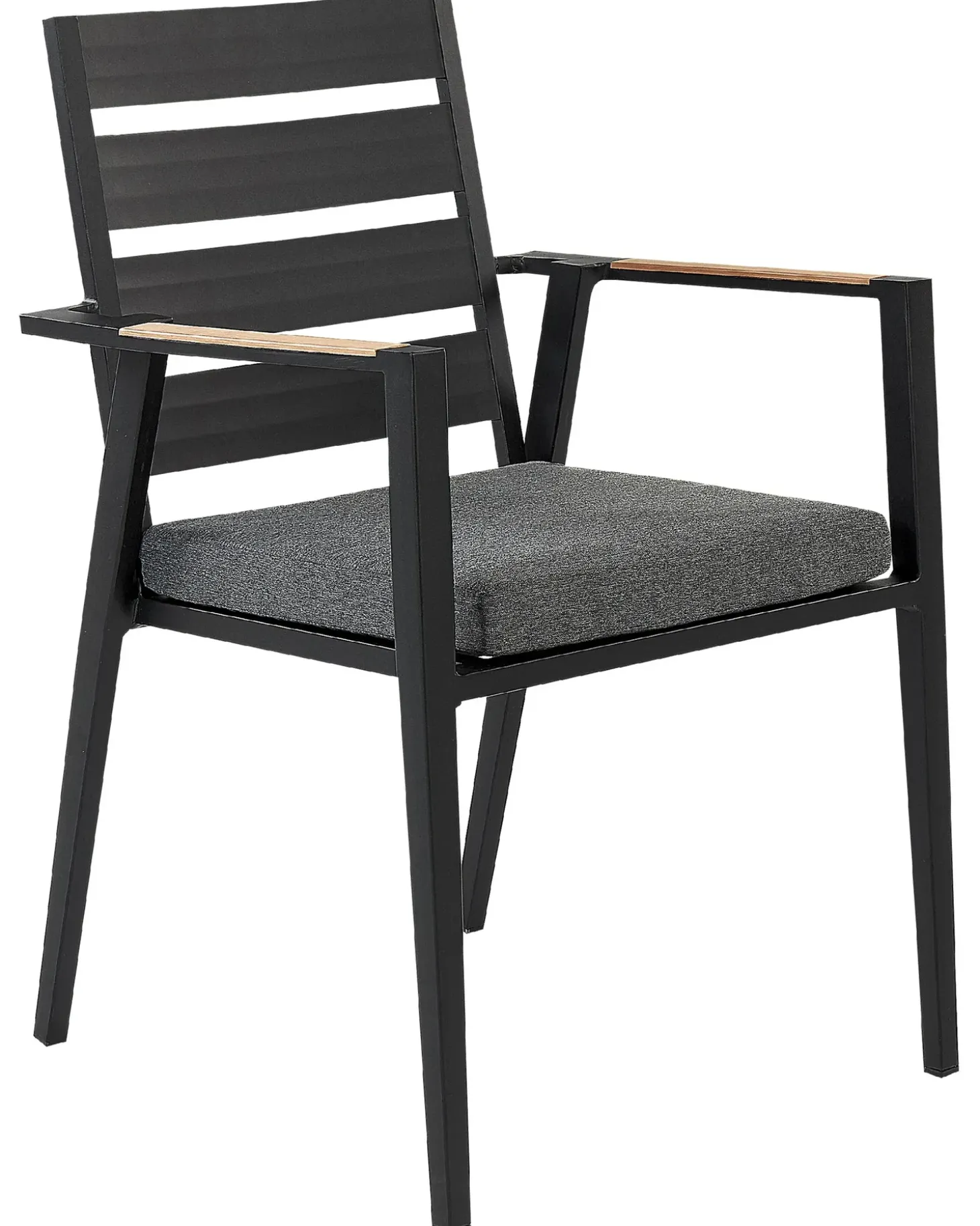 Sæt med 4 stole med puder TAVIANO Metal Sort