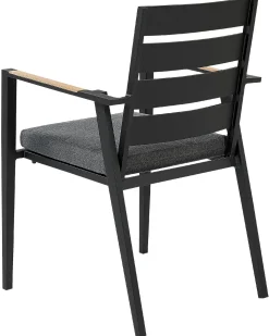 Sæt med 4 stole med puder TAVIANO Metal Sort