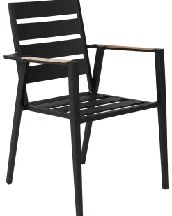 Sæt med 6 stole med puder TAVIANO Metal Sort