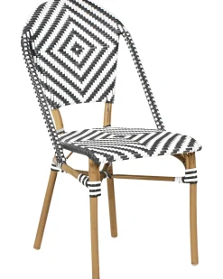 Sæt med 4 stole RIFREDDO PE-rattan Sort/hvid