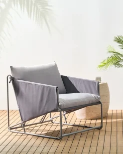 Stol med pude PONTE Metal Grå