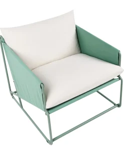 Stol med pude PONTE Metal Grøn