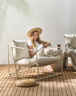 Stol med pude PONTE Metal Lys Beige