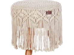 Taburet Macramé NAWABAD Bomuld Beige