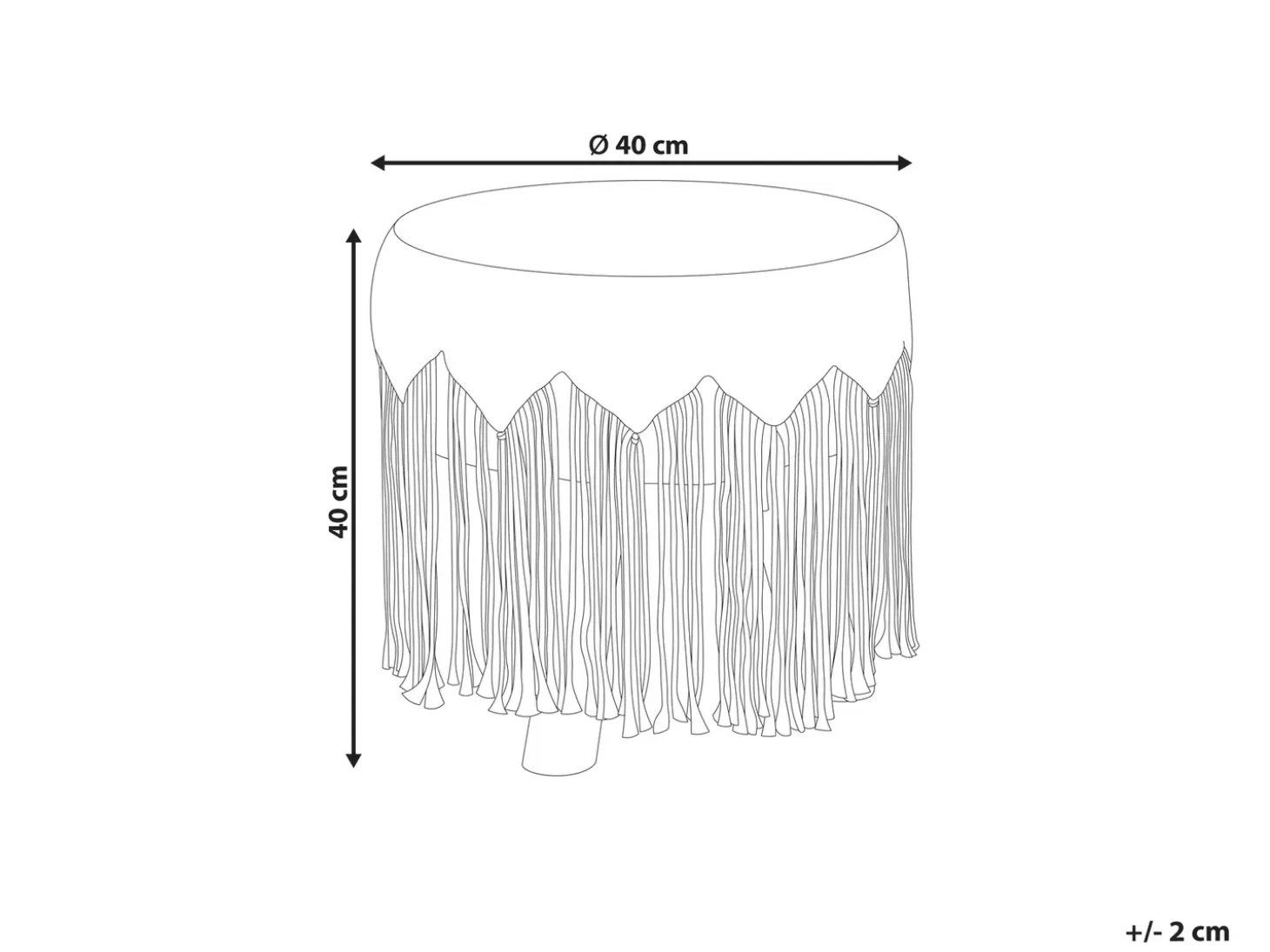 Taburet Macramé NAWABAD Bomuld Beige