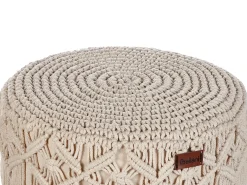 Taburet Macramé NAWABAD Bomuld Beige