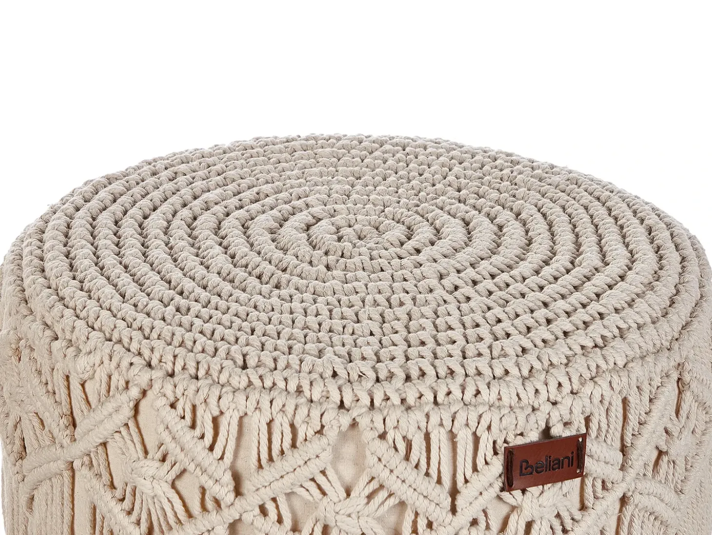 Taburet Macramé NAWABAD Bomuld Beige