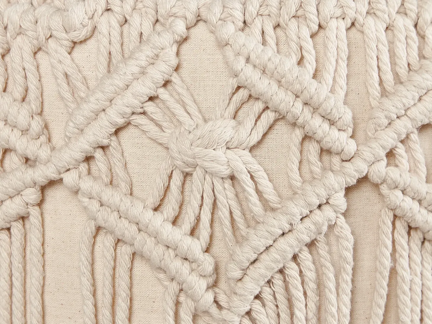 Taburet Macramé NAWABAD Bomuld Beige