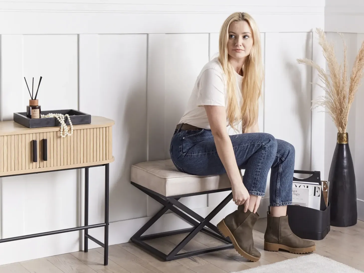 Taburet MURDO Kunstlæder Beige