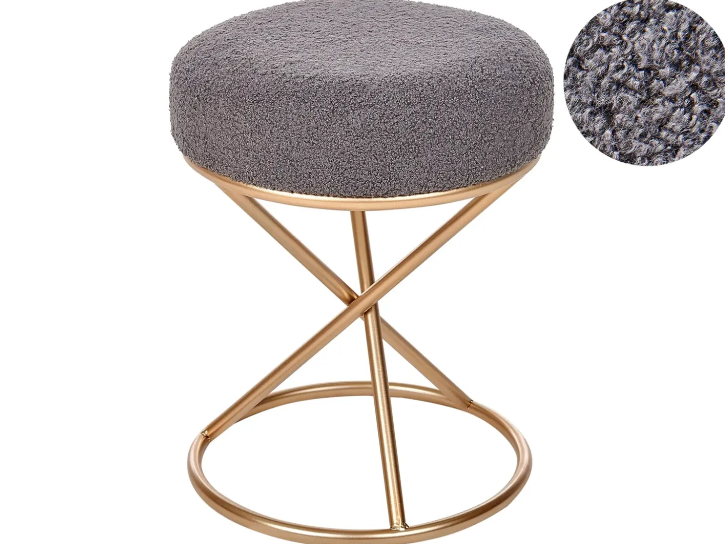 Taburet PRESHO Boucle Grå