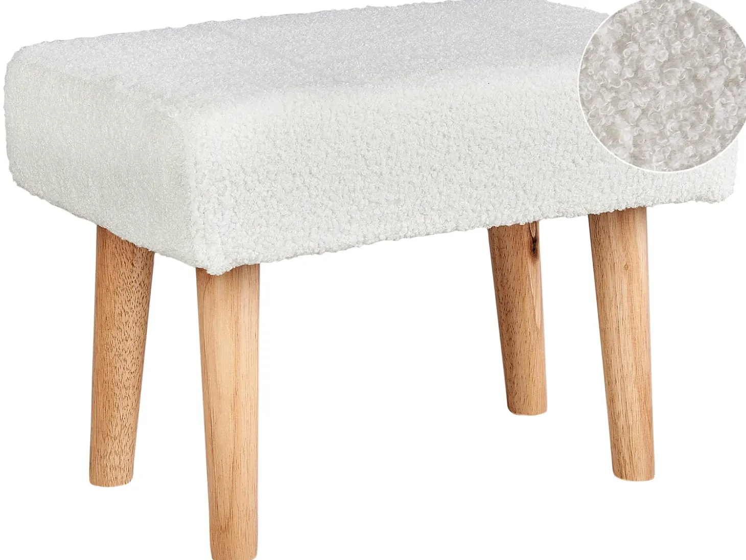 Taburet TAKOMA Boucle Hvid