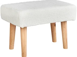 Taburet TAKOMA Boucle Hvid