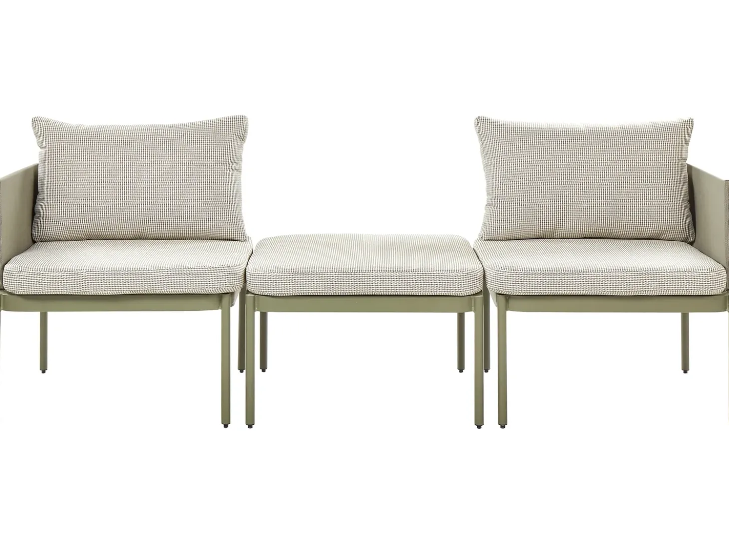 TERRACINA 2 personers Loungesæt med bord Olivengrøn Metal