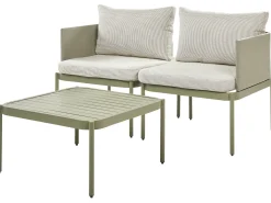 TERRACINA 2 personers Loungesæt med bord Olivengrøn Metal