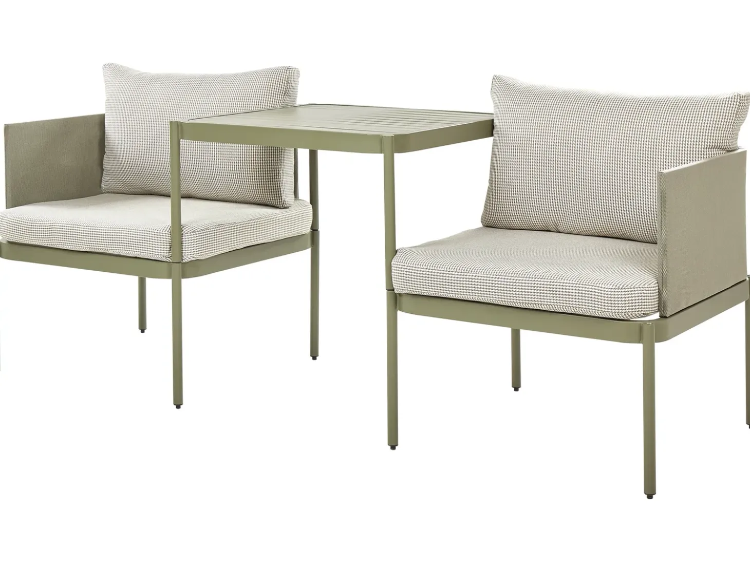 TERRACINA 2 personers Loungesæt med bord Olivengrøn Metal
