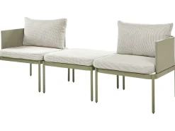 TERRACINA 2 personers Loungesæt med bord Olivengrøn Metal