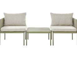 TERRACINA 2 personers Loungesæt med bord Olivengrøn Metal