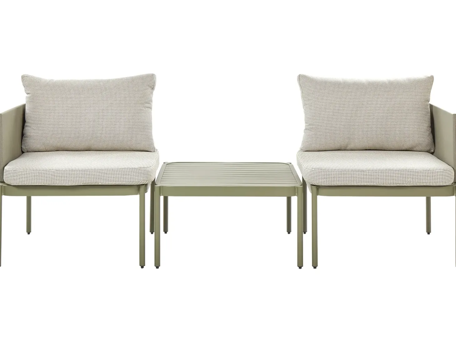 TERRACINA 2 personers Loungesæt med bord Olivengrøn Metal