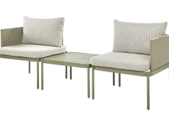 TERRACINA 2 personers Loungesæt med bord Olivengrøn Metal