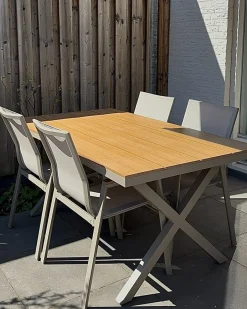 TIANO 4 personers Havemøbelsæt Grå Metal