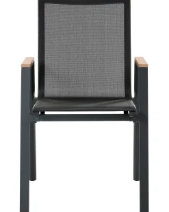 TIANO 4 personers Havemøbelsæt Sort Metal