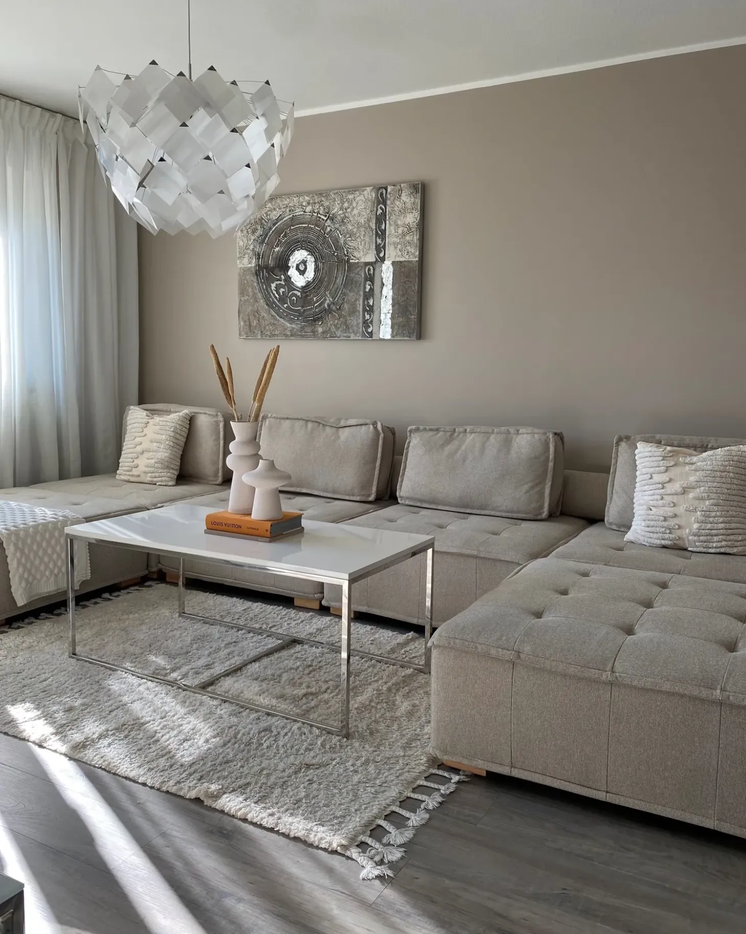 TIBRO 4 personers Hjørnesofa modul Højrevendt Lys Beige
