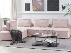 TIBRO 4 personers Hjørnesofa modul Højrevendt Lyserød
