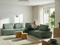 TIBRO 5 personers Hjørnesofa modul Venstrevendt Lysegrøn