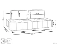 TIBRO 2 personers Modulsofa Cremehvid